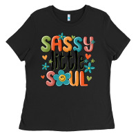 Black sassy little soul smiley Ladies Tee - MaliasSmallBusiness