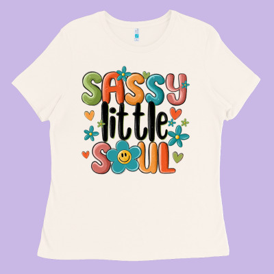 Ladies Tee sassy little soul smiley