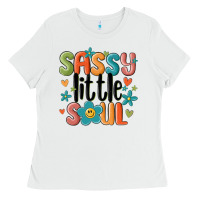 White sassy little soul smiley Ladies Tee - MaliasSmallBusiness