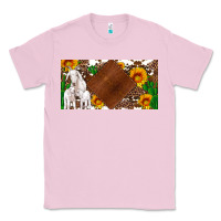 Bubblegum Pink baby goats and sunflower and cactus with cowhide license plate Classic Tee - Artiststas