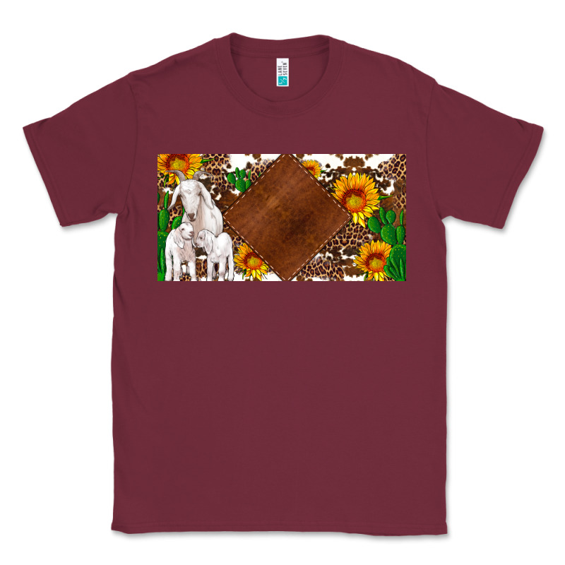 Baby Goats And Sunflower And Cactus With Cowhide License Plate Classic Tee by Artiststas | Teevron