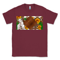 Burgundy baby goats and sunflower and cactus with cowhide license plate Classic Tee - Artiststas