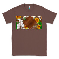 Chestnut baby goats and sunflower and cactus with cowhide license plate Classic Tee - Artiststas