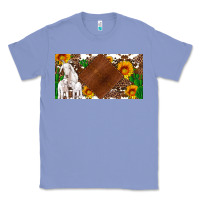 Colony Blue baby goats and sunflower and cactus with cowhide license plate Classic Tee - Artiststas