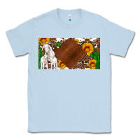 Dusty Blue baby goats and sunflower and cactus with cowhide license plate Classic Tee - Artiststas