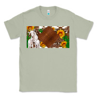 Matcha baby goats and sunflower and cactus with cowhide license plate Classic Tee - Artiststas