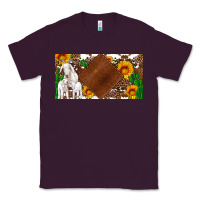 Plum baby goats and sunflower and cactus with cowhide license plate Classic Tee - Artiststas