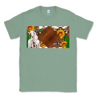 Sage baby goats and sunflower and cactus with cowhide license plate Classic Tee - Artiststas