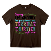 Chocolate Brown sorry im cranky im going through my terrible thirties right now Heavy Core Tee - texasbilliewilder