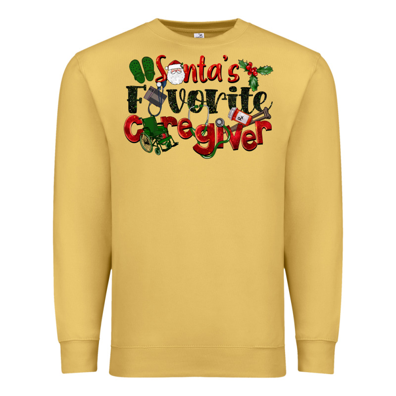 Santa's Favorite Caregiver Christmas Premium Sweatshirt by LillyAllenDesigns | Teevron