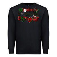 Black Santa's Favorite Caregiver Christmas Premium Sweatshirt - LillyAllenDesigns