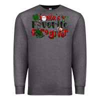Charcoal Heather Santa's Favorite Caregiver Christmas Premium Sweatshirt - LillyAllenDesigns