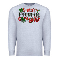 Heather Grey Santa's Favorite Caregiver Christmas Premium Sweatshirt - LillyAllenDesigns