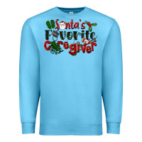Ocean Blue Santa's Favorite Caregiver Christmas Premium Sweatshirt - LillyAllenDesigns