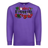 Purple Santa's Favorite Caregiver Christmas Premium Sweatshirt - LillyAllenDesigns