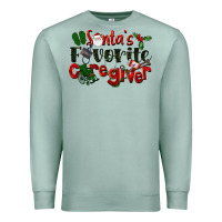 Seafoam Santa's Favorite Caregiver Christmas Premium Sweatshirt - LillyAllenDesigns