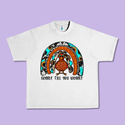 Gobble Till You Wobble Rainbow Urban Heavy Tee Designed By Jahusdesignshop