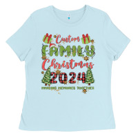 Baby Blue custom family christmas 2024 marking memories toge Ladies Tee - MaliasSmallBusiness