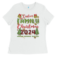 White custom family christmas 2024 marking memories toge Ladies Tee - MaliasSmallBusiness