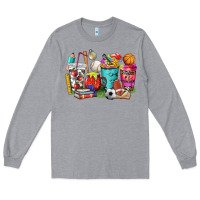 Heather Grey p.e. teacher coffee cups Long Sleeve Tee - NancyCooperArtShop