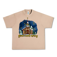 Burro Christmas church and snow grace and mercy Urban Heavy Tee - AdoDesignShop