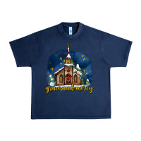 Navy Christmas church and snow grace and mercy Urban Heavy Tee - AdoDesignShop
