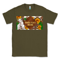 Army Green (preview)baby goats and sunflower and cactus with cowhide license plat Classic Tee - Artiststas