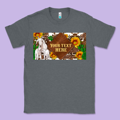 (preview)baby Goats And Sunflower And Cactus With Cowhide License Plat Classic Tee Designed By Artiststas