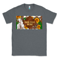 Charcoal Heather (preview)baby goats and sunflower and cactus with cowhide license plat Classic Tee - Artiststas