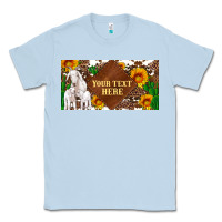 Dusty Blue (preview)baby goats and sunflower and cactus with cowhide license plat Classic Tee - Artiststas