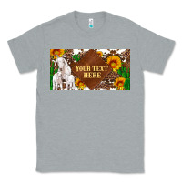 Heather Grey (preview)baby goats and sunflower and cactus with cowhide license plat Classic Tee - Artiststas