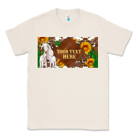 Natural (preview)baby goats and sunflower and cactus with cowhide license plat Classic Tee - Artiststas