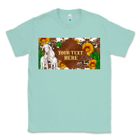 Seafoam (preview)baby goats and sunflower and cactus with cowhide license plat Classic Tee - Artiststas
