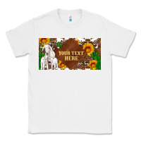 White (preview)baby goats and sunflower and cactus with cowhide license plat Classic Tee - Artiststas
