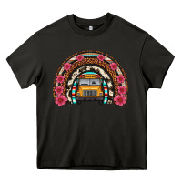 Asphalt school bus leopard cowhide rainbow Heavy Core Tee - Artiststas