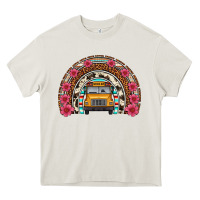 Cream school bus leopard cowhide rainbow Heavy Core Tee - Artiststas
