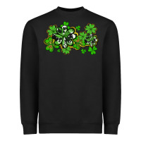 Black cowhide and leopard shamrocks Heavyweight Sweatshirt - AdoDesignShop