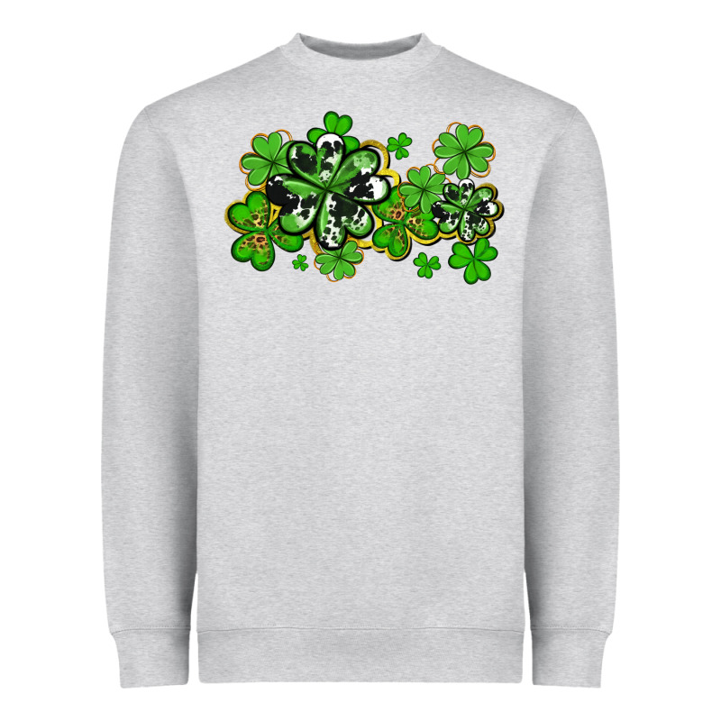 Cowhide And Leopard Shamrocks Heavyweight Sweatshirt by AdoDesignShop | Teevron