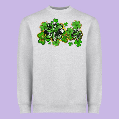 Cowhide And Leopard Shamrocks Heavyweight Sweatshirt Designed By Adodesignshop