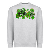Heather Grey cowhide and leopard shamrocks Heavyweight Sweatshirt - AdoDesignShop