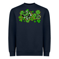 Navy cowhide and leopard shamrocks Heavyweight Sweatshirt - AdoDesignShop