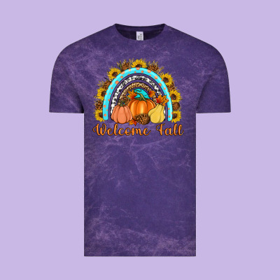 Welcome Fall Rainbow Vintage Tee Designed By Artiststas