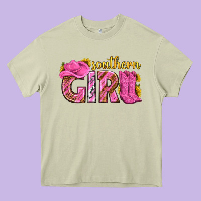 Southern Girl Western Heavy Core Tee Designed By Texasbilliewilder