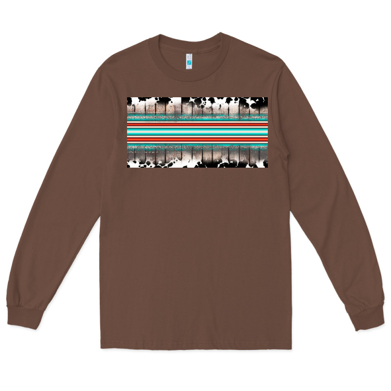 Western Cowhide Serape Sunflower Mama License Plate Long Sleeve Tee by BarkalooDesign | Teevron