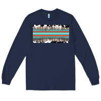 Navy western cowhide serape sunflower mama license plate Long Sleeve Tee - BarkalooDesign
