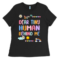Black dear tiny human behind me Ladies Tee - JahusDesignShop