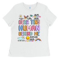 White dear tiny human behind me Ladies Tee - JahusDesignShop