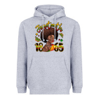 Heather Grey juneteenth 1865 black woman Heavyweight Hoodie - LillyAllenDesigns