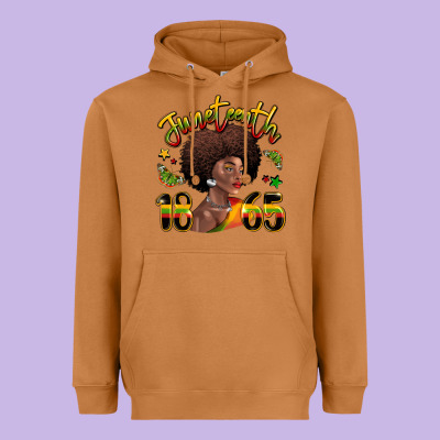 Juneteenth 1865 Black Woman Heavyweight Hoodie Designed By Lillyallendesigns