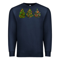 Navy christmas trees Premium Sweatshirt - LillyAllenDesigns